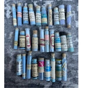 Vintage China Paint Powder Lot 29 Pcs Blue Turquoise Willoughby Jaynes Porcelain